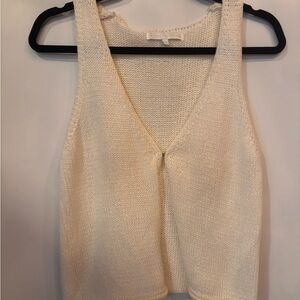 Women's Cream Knit Tank Top